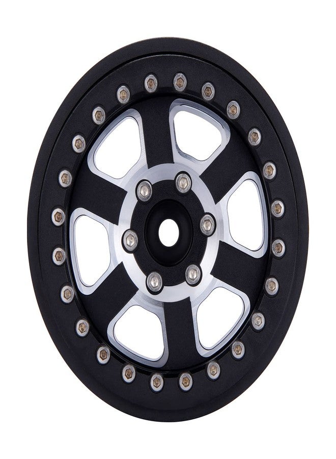 DJX 4PCS 2.9 Beadlock Wheel Rim Set for 1/6 RC Crawler Car Axial SCX6 JLU Wrangler (Black) - Image 3